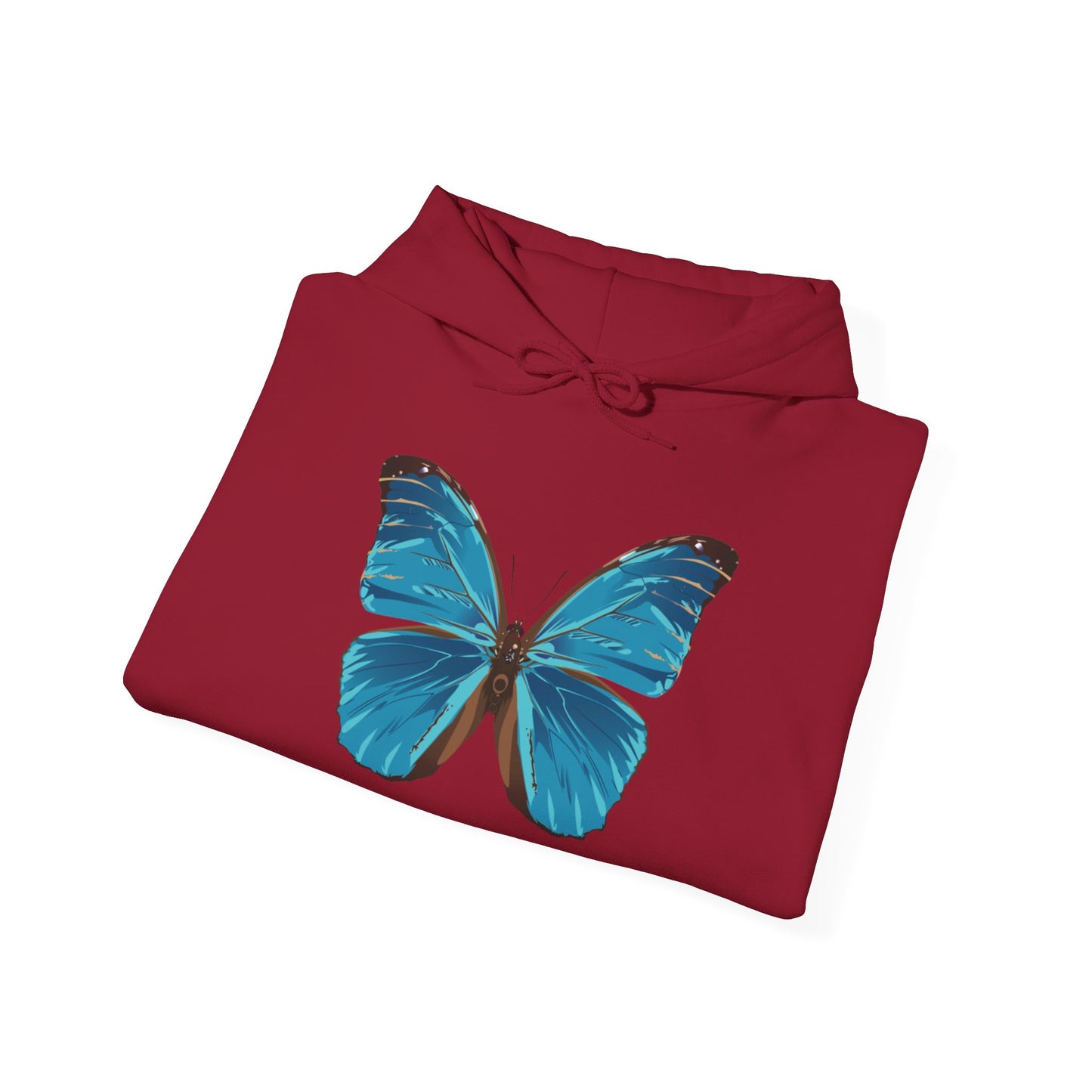 Menelaus Blue Morpho Butterfly - Unisex Heavy Blend Hoodie - Cozy and Cute Sweatshirt