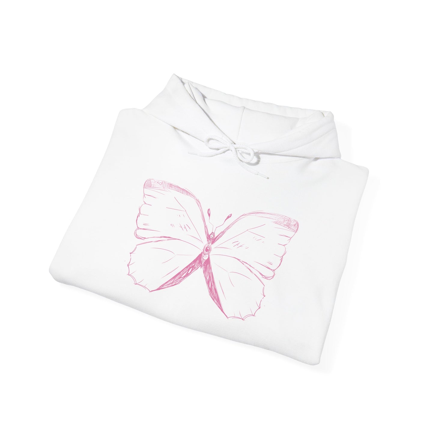Fuchsia Butterfly Sketch - Unisex Heavy Blend Hoodie - Cozy and Cute Sweatshirt